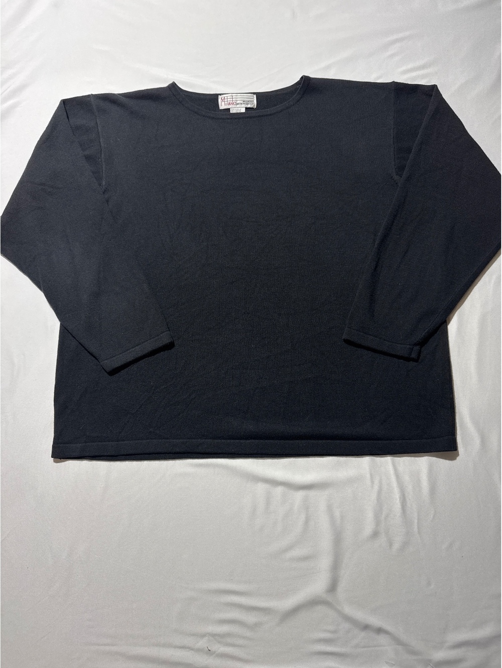 Milano Woman Design Group Black Acrylic Cotton Sweater Size